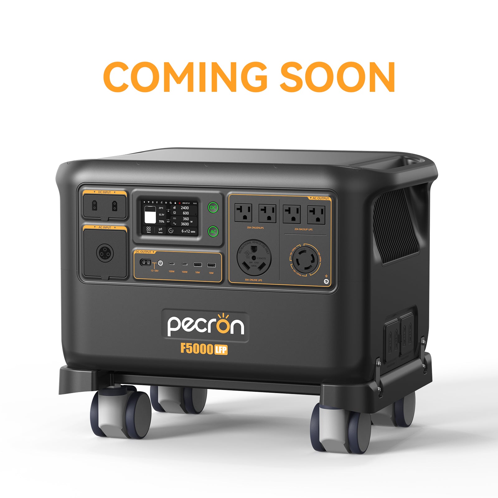 PECRON F5000LFP Portable Power Station 7200W 5120Wh 120V/240V – Coming Soon