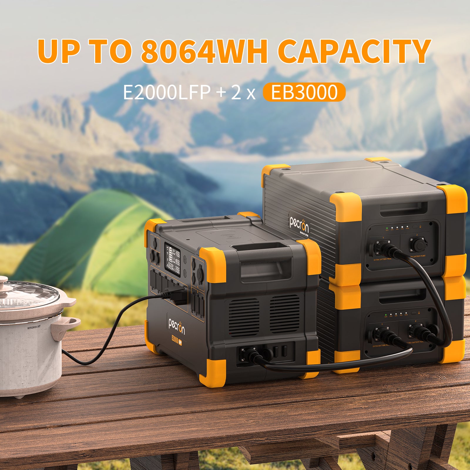 PECRON EB3000-24V  Expansion Battery 3072Wh for E2000LFP